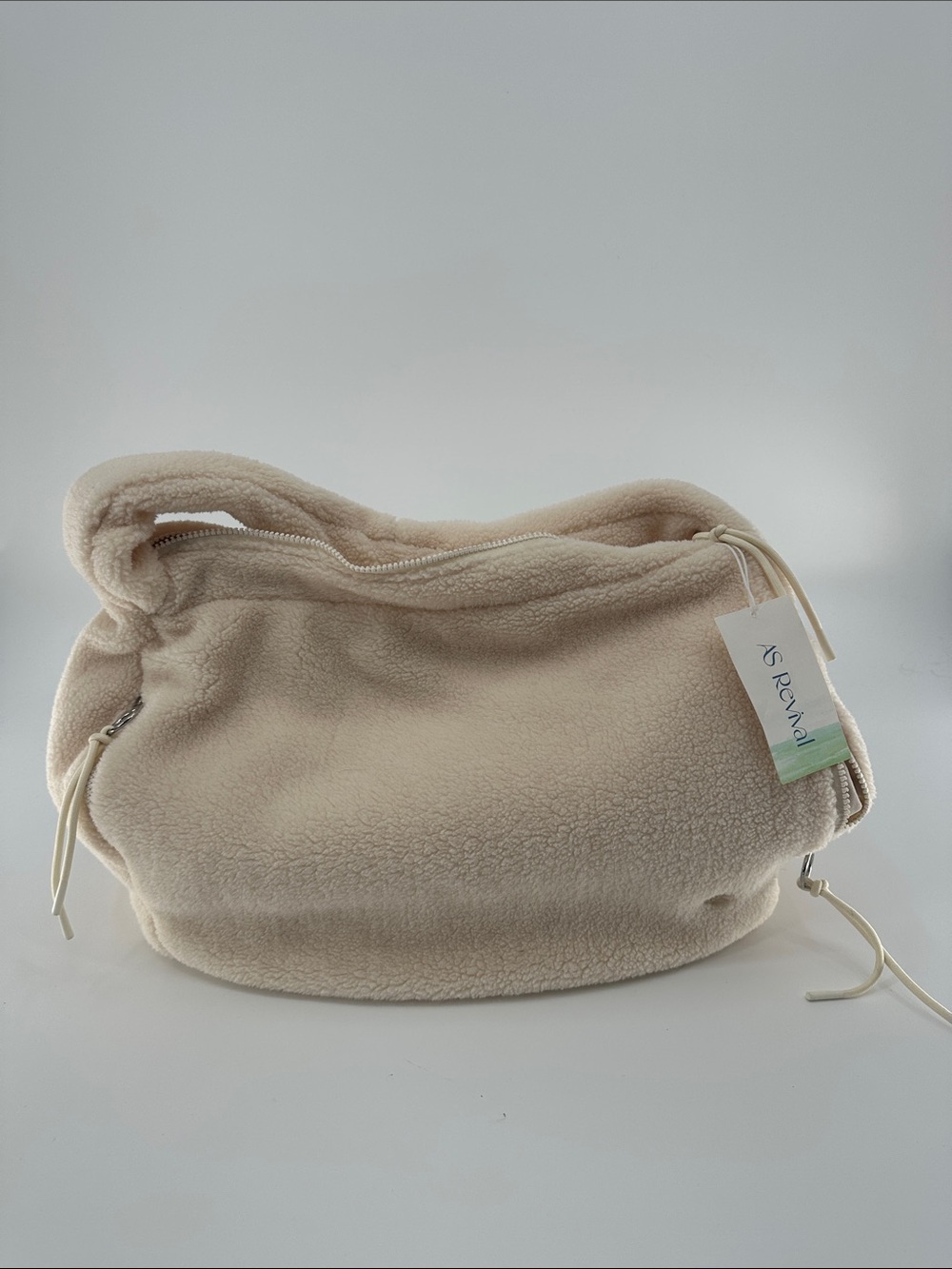 AS Revival Cozy Cream Hobo Shoulder Bag - Plush Texture